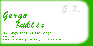 gergo kuklis business card